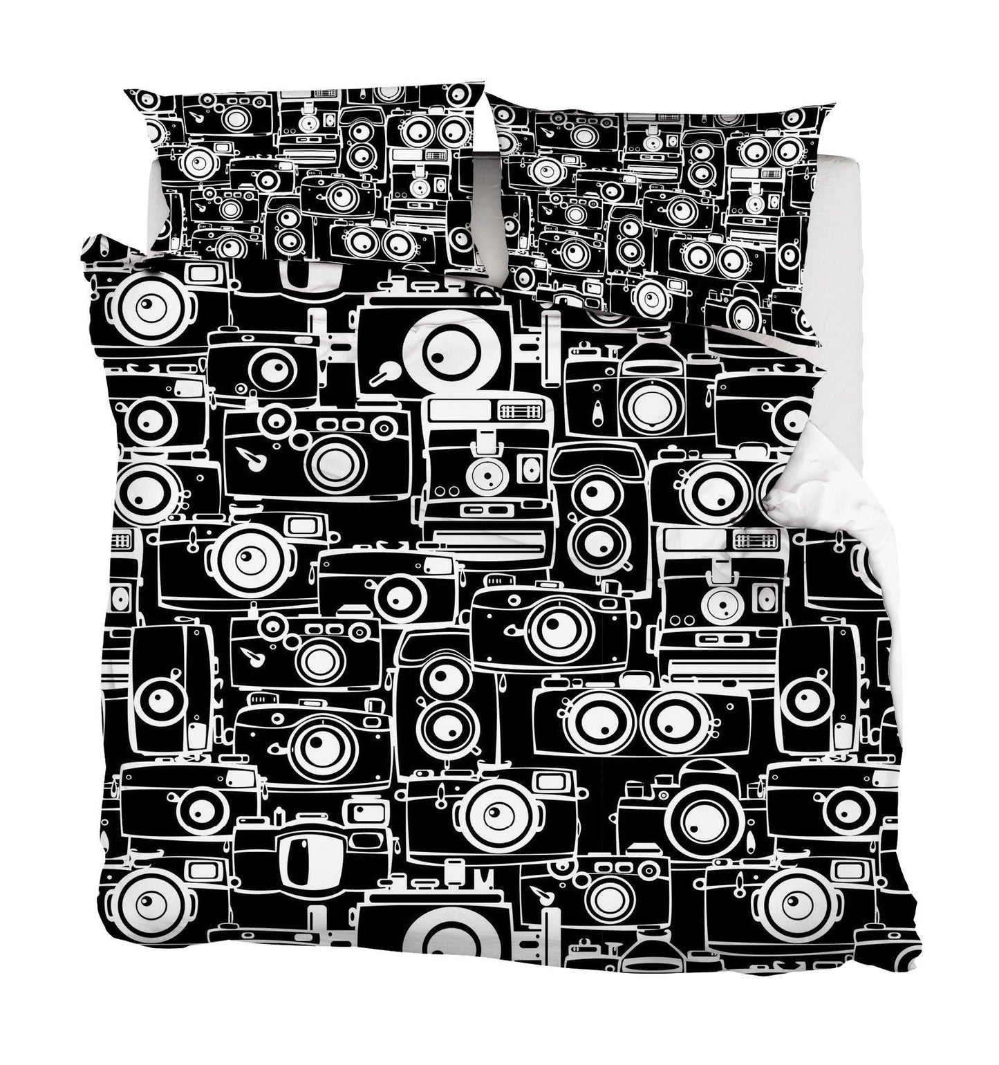 3D Black White Camera Quilt Cover Set Bedding Set Pillowcases 25