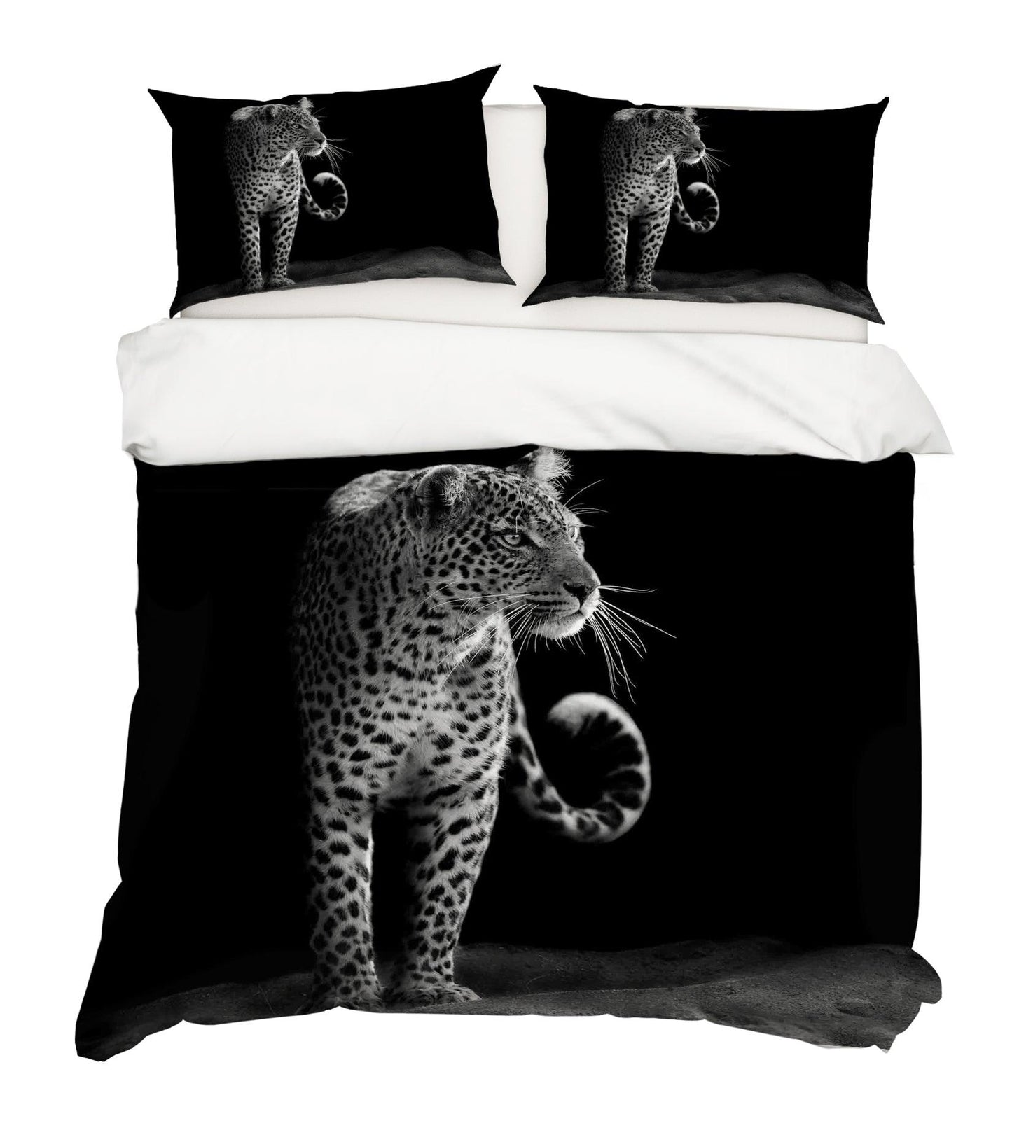 3D Black Leopard Quilt Cover Set Bedding Set Pillowcases 22