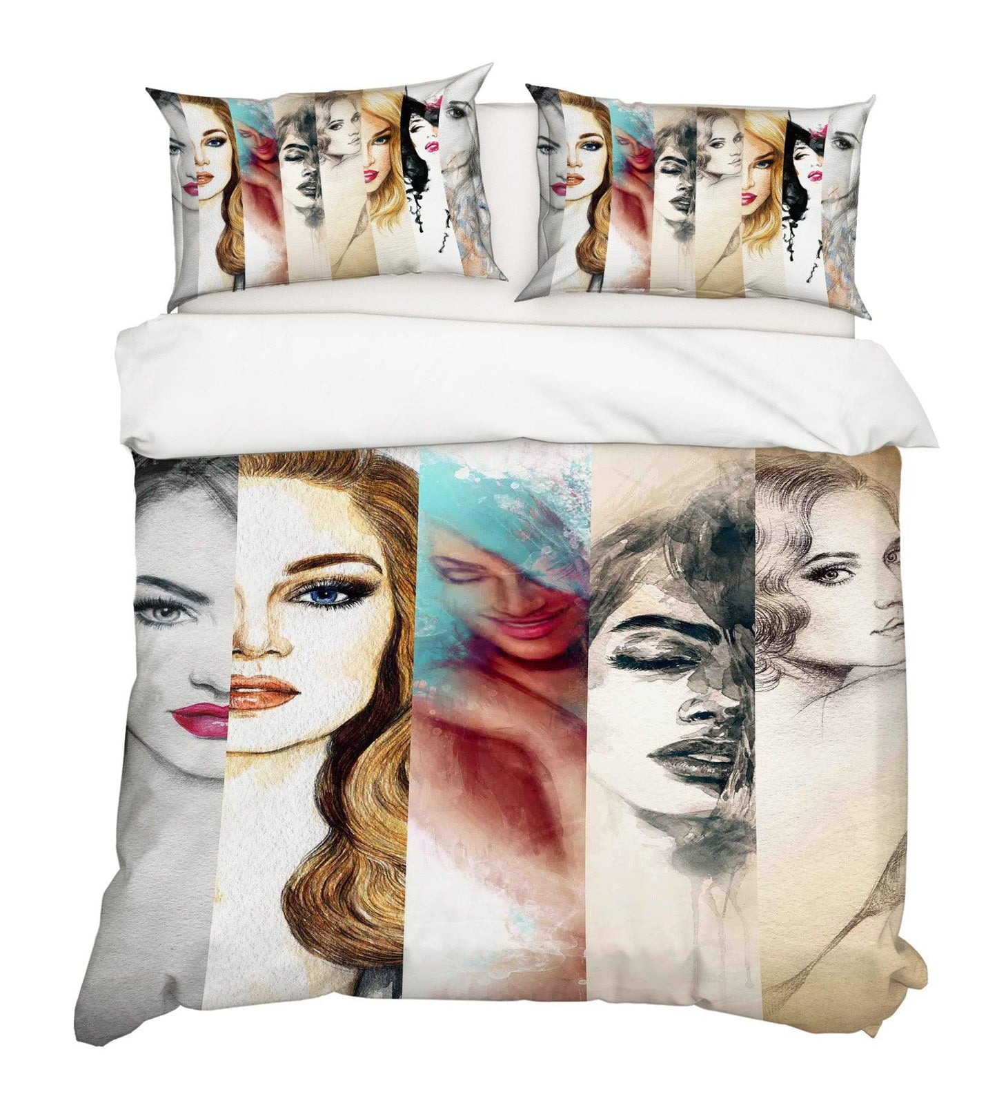 3D Beauty Female Women Quilt Cover Set Bedding Set Pillowcases 96