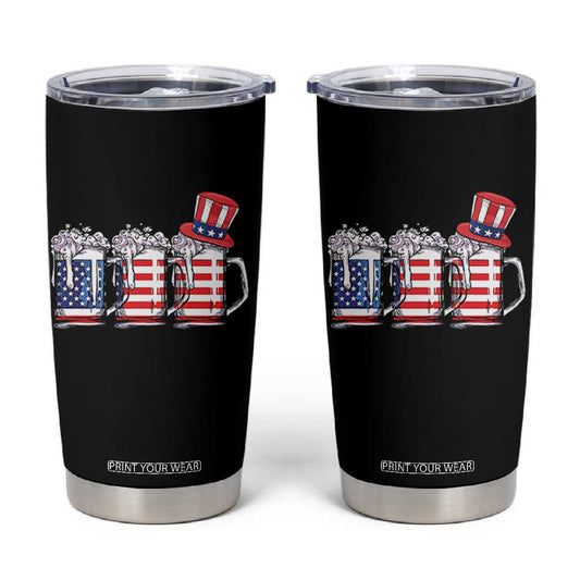 Beer American Flag 4th of July Tumbler Cup Merica Drinking USA TS10