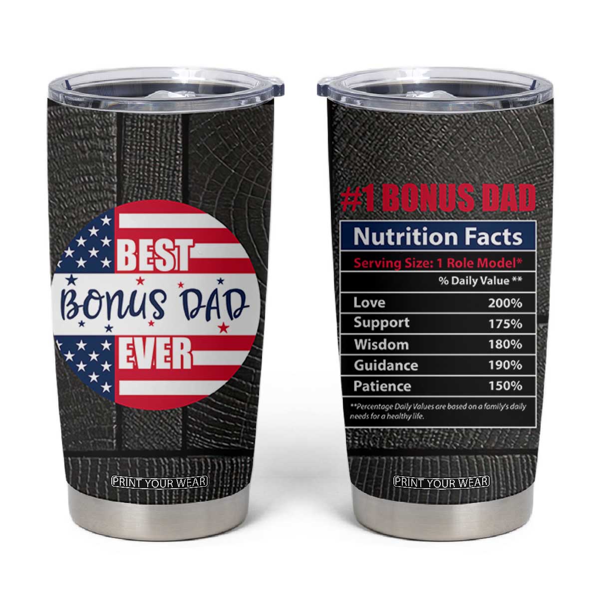 Best Bonus Dad Ever Tumbler Cup Step Dad American Flag TB10