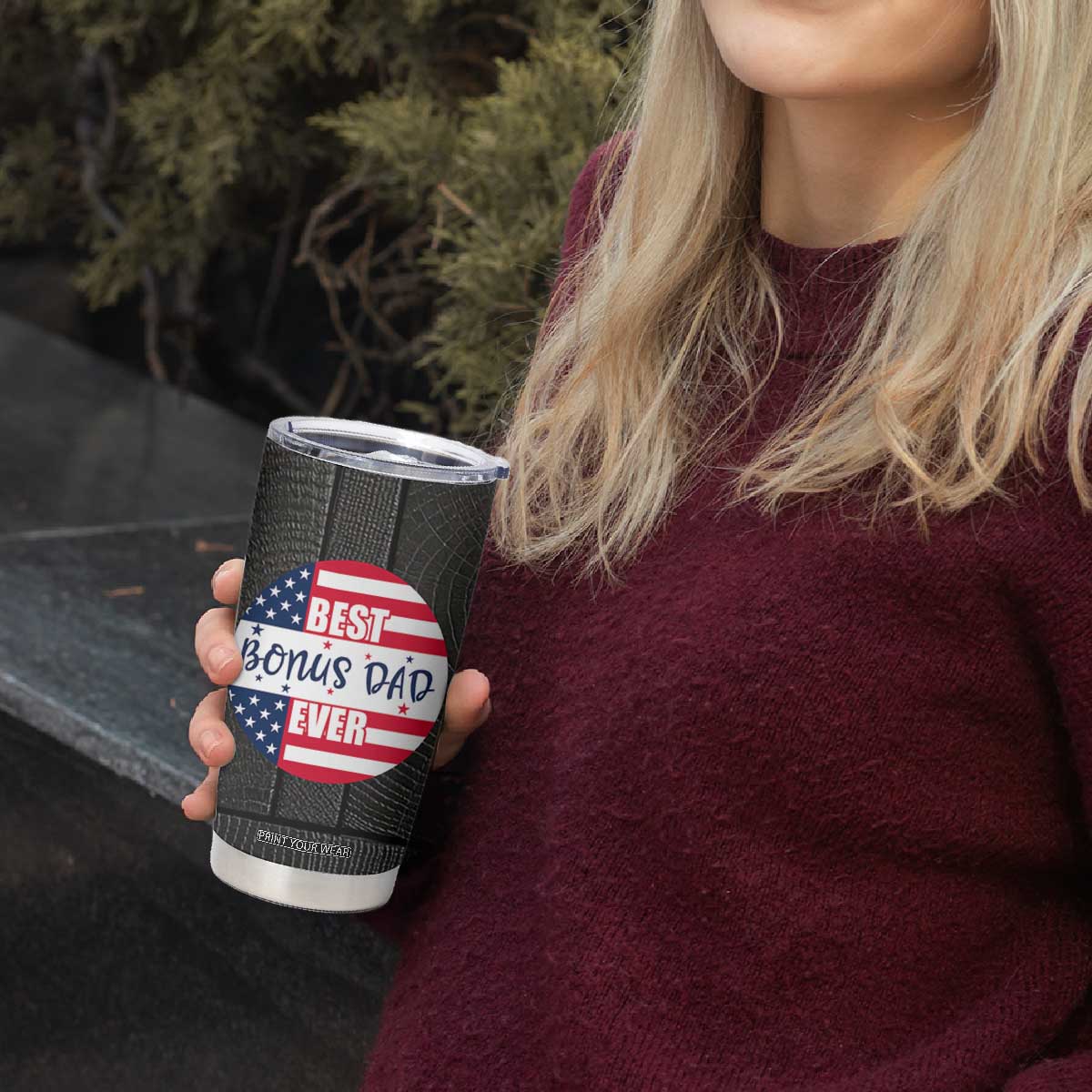 Best Bonus Dad Ever Tumbler Cup Step Dad American Flag TB10