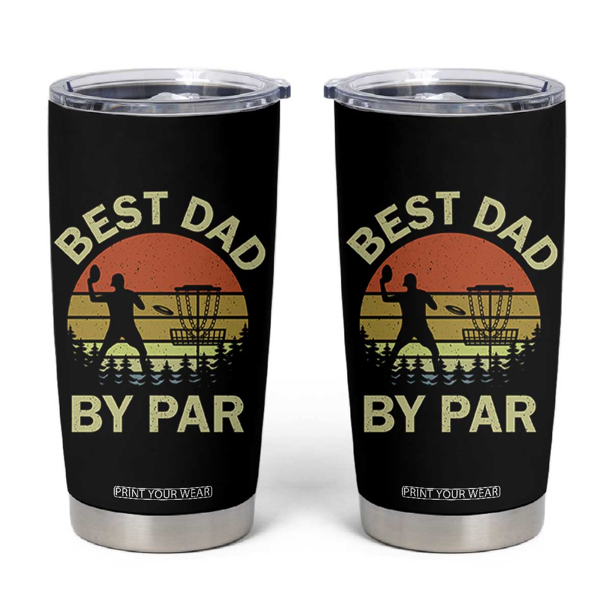Best Dad By Par Disc Golf Tumbler Cup American Camouflage Flag TS10