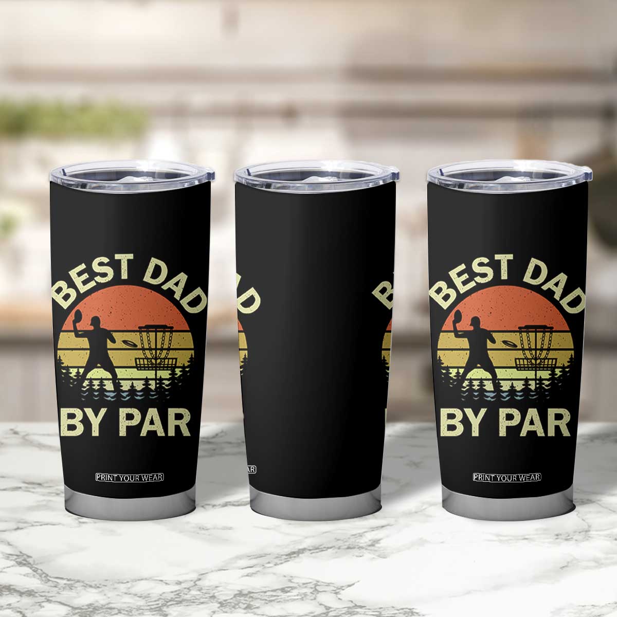 Best Dad By Par Disc Golf Tumbler Cup American Camouflage Flag TS10
