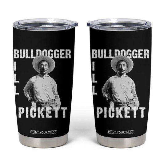 Bill Pickett Tumbler Cup Bulldogger Black Cowboy Western Legend Vintage TS02