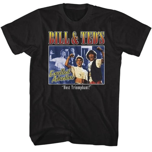 Bill and Ted Two Image Box Black T-Shirt Menswear Tops Underwear Tshirt Streetwear