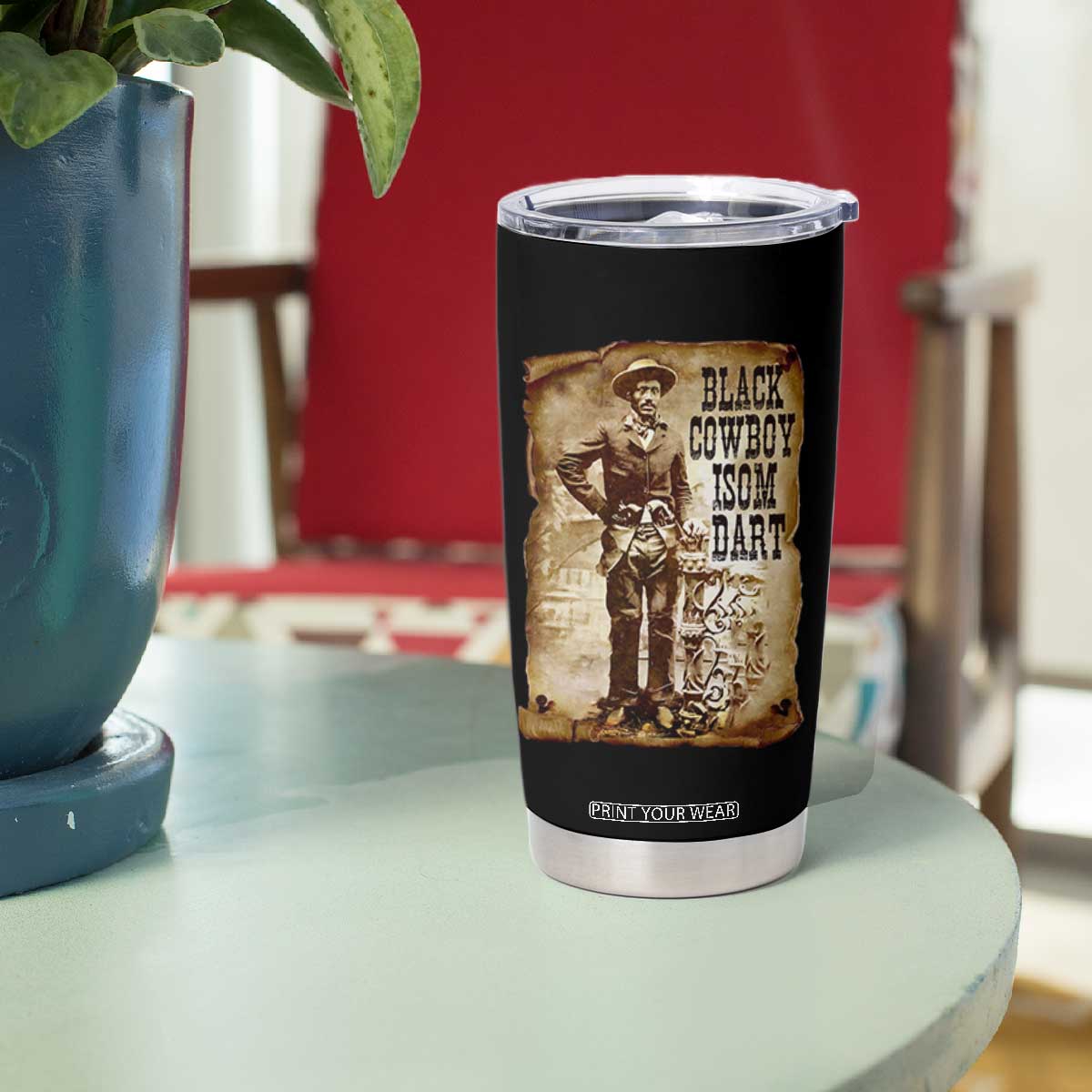 Black Cowboy Isom Dart Tumbler Cup African American Cowboys Black History TS10