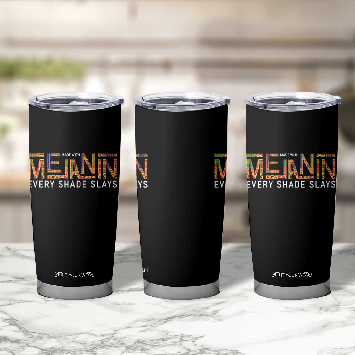 Black History Tumbler Cup Melanin Kente Juneteenth Black History TS10