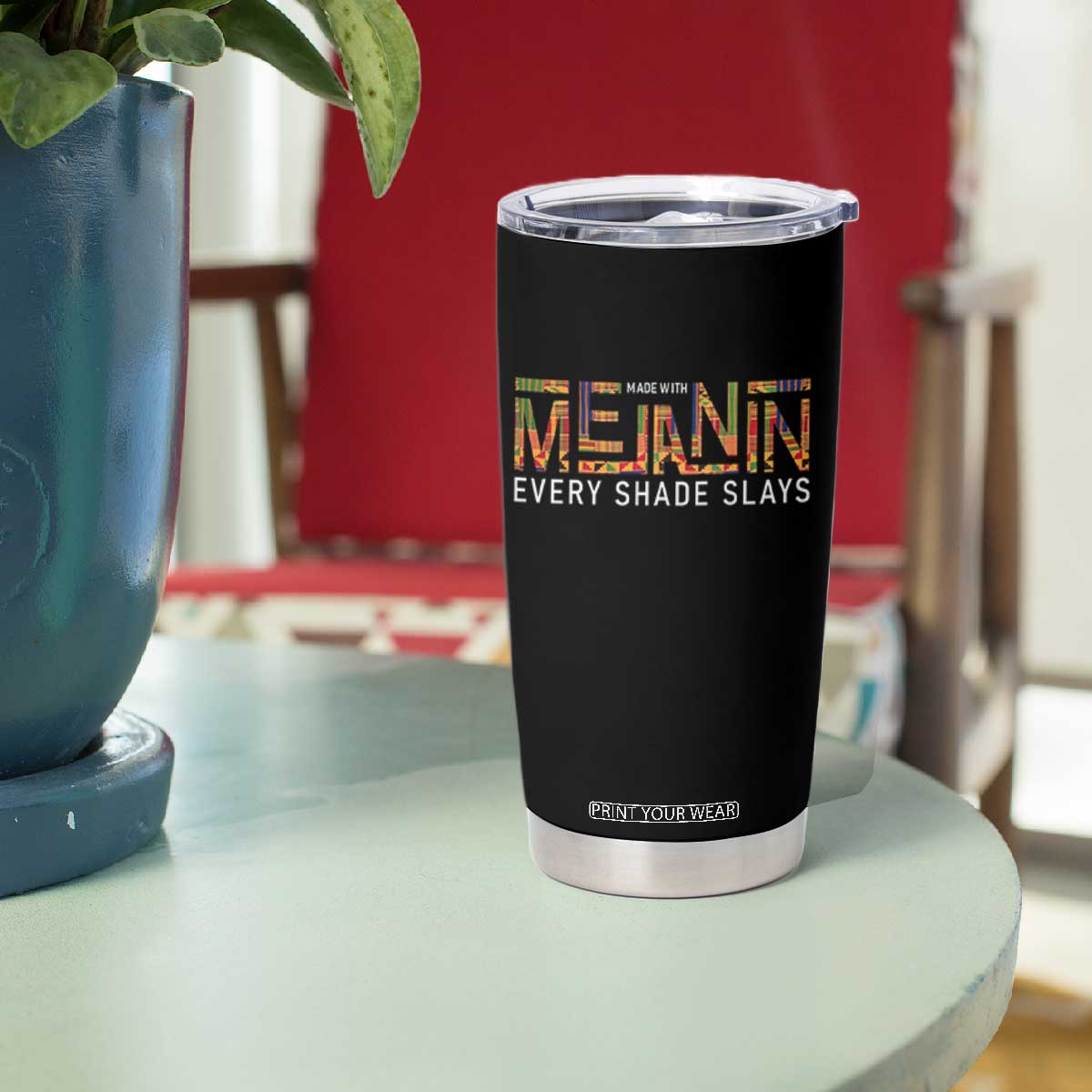 Black History Tumbler Cup Melanin Kente Juneteenth Black History TS10