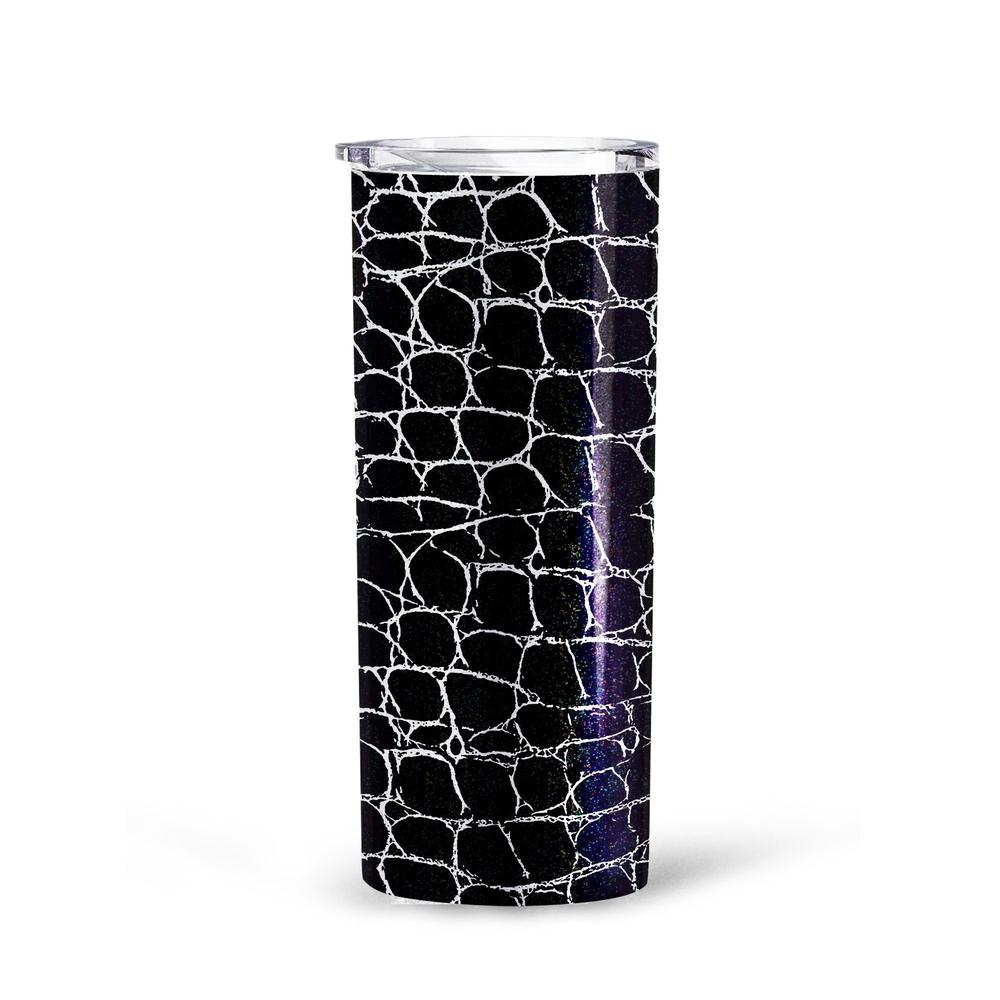 Black Skin Pattern Crocodile Custom Tall Glitter Tumbler