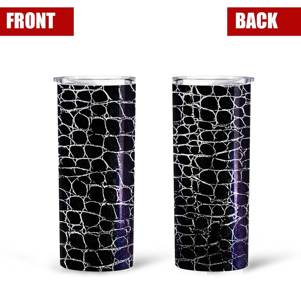 Black Skin Pattern Crocodile Custom Tall Glitter Tumbler