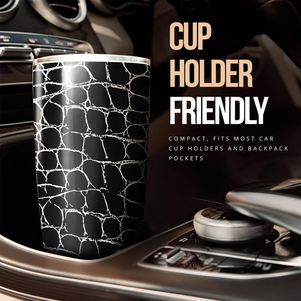 Black Skin Pattern Crocodile Tumbler Stainless Steel