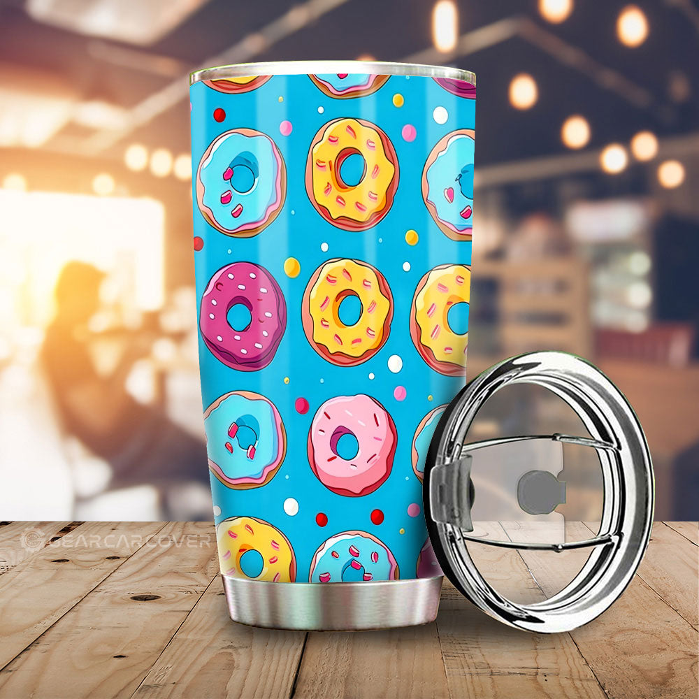 Blue Donuts Tumbler Cup Custom Girly Pattern Car Accessories
