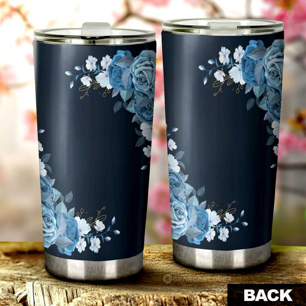 Blue Rose Tumbler Cup Custom Personalized Name Car Interior Accessories
