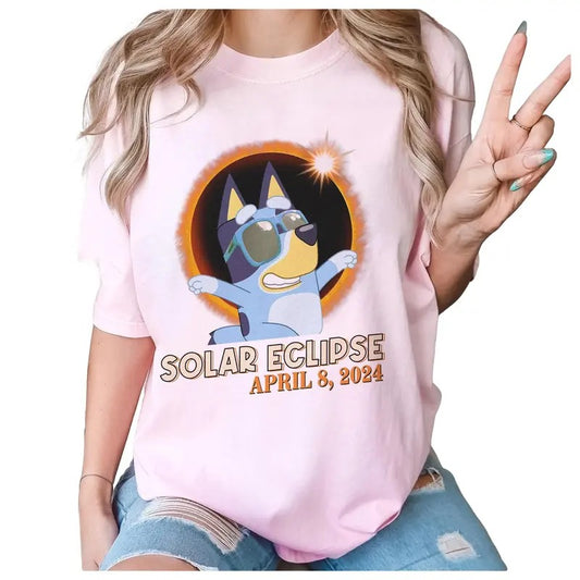 Bluey Total Solar Eclipse Cute Style  T-Shirt Top Womenswear