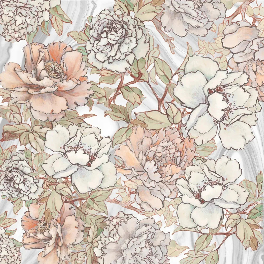 Blushing Pale Pink Peonies Duvet Cover Bedding Set | Personalized 3-pc Duvet Cover With Pillowcases