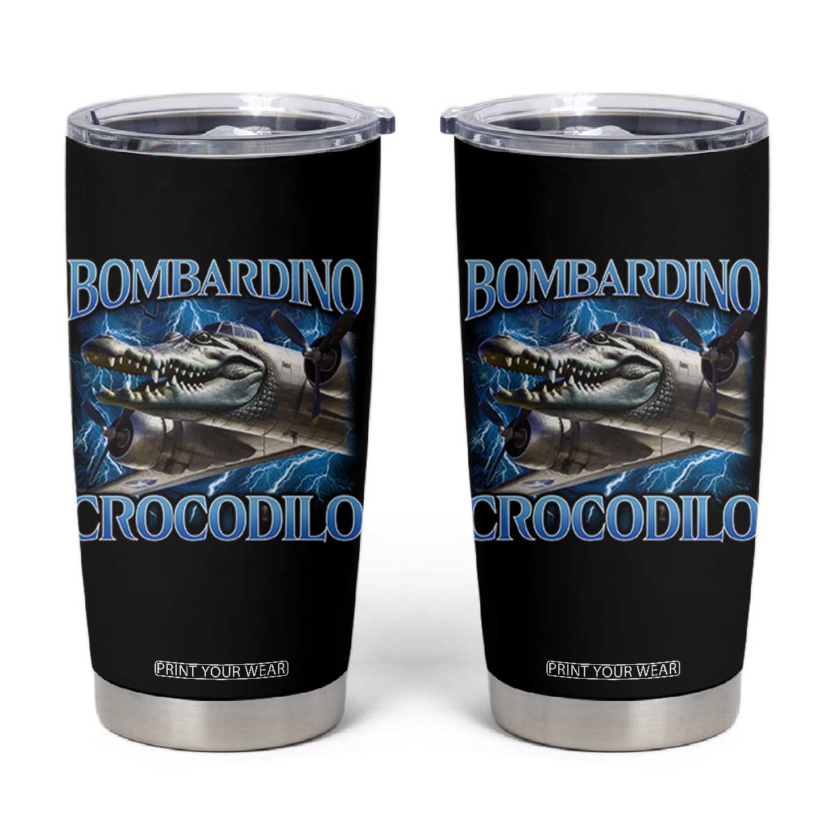 Bombardino Crocodilo Tumbler Cup Internet Memes Italian Brainrot TS10
