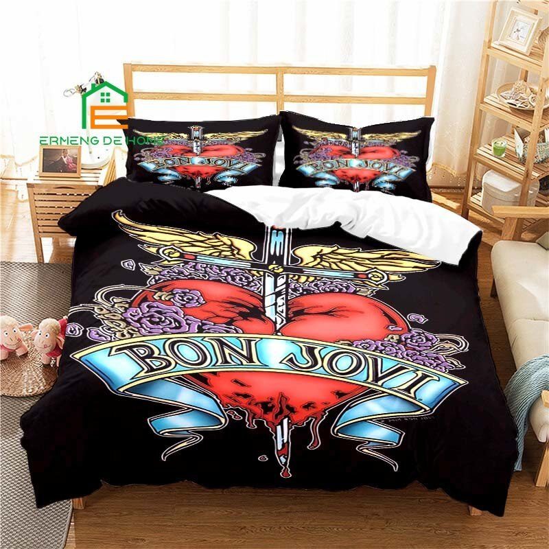 Bon Jovi Black Bedding Set V1