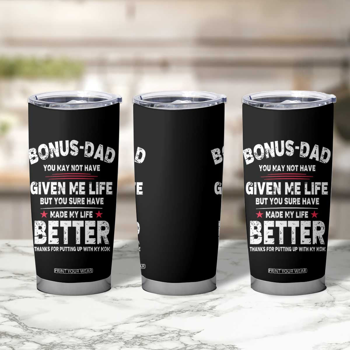 Bonus dad Tumbler Cup Step Dad Fathers Day TS10