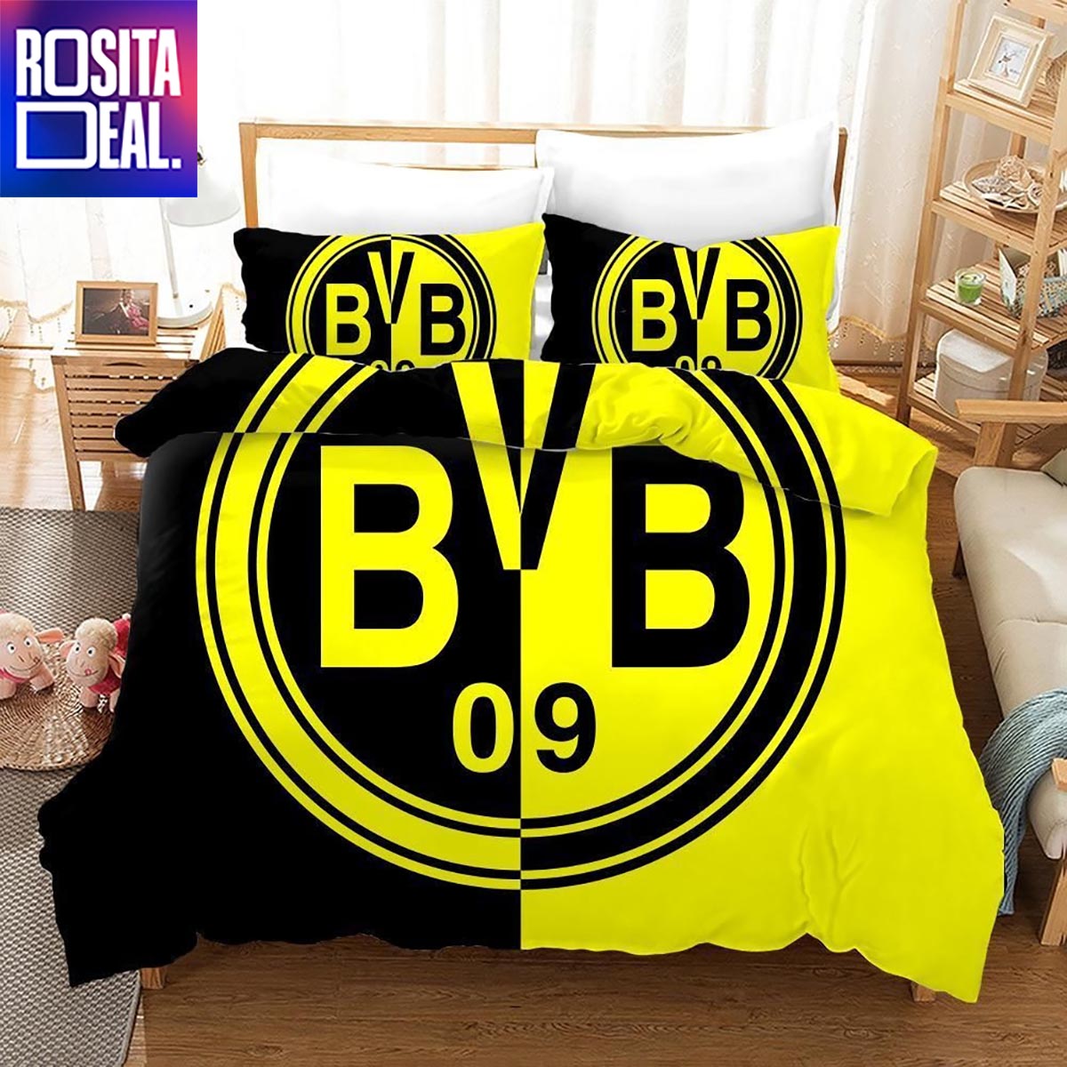 Borussia Dortmund Yellow Black Bedding Set V3