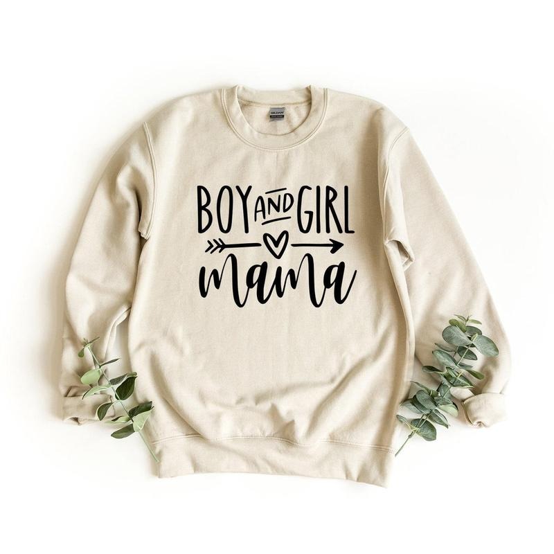 Boy And Girl Mama Sweatshirt, Gift For Mom, Mothers Day Gift, Girl Mama Pullover, Boy Mama Crewneck, Mom Life Sweatshirt