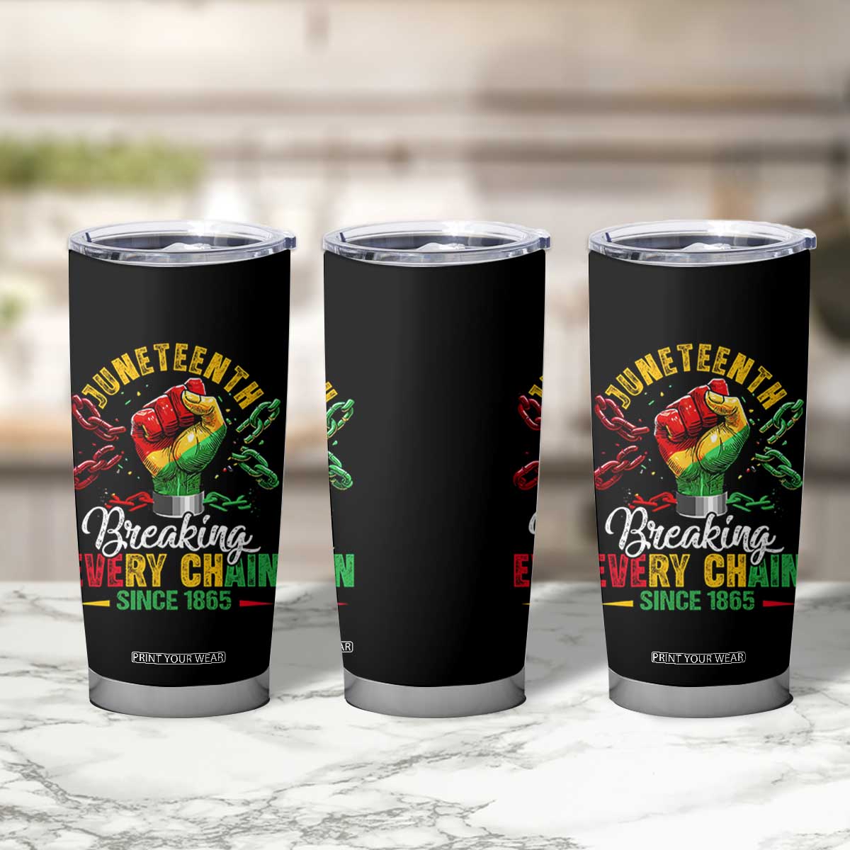 Breaking Every Chain Since 1865 Juneteenth Tumbler Cup Celebrating Black Freedom TS10