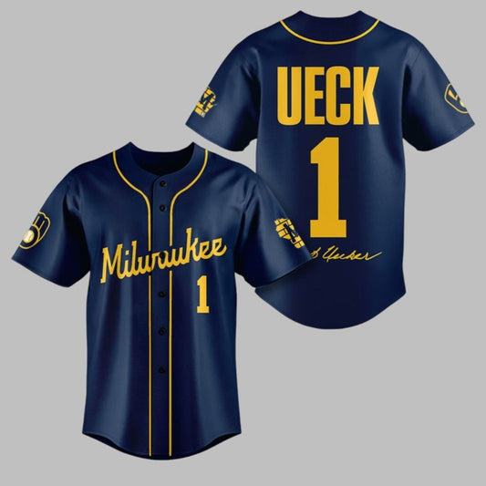 Brewers Bob Uecker Signature Baseball Jersey - Grishko.com