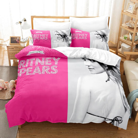 Britney Spears Pink White Bedding Set