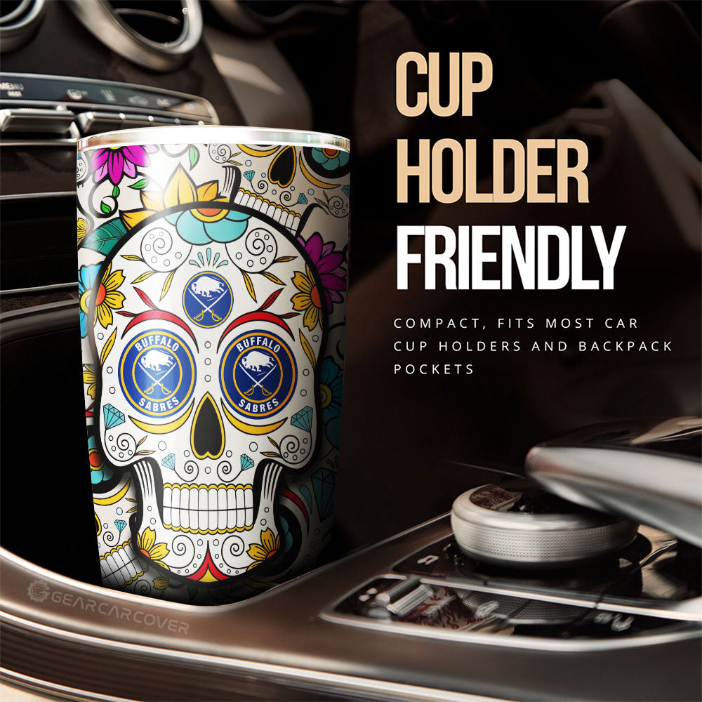 Buffalo Sabres Tumbler Cup Custom Sugar Skull Car Accessories