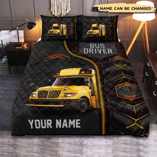 Bus Driver Personalized Quilt Bedding Set