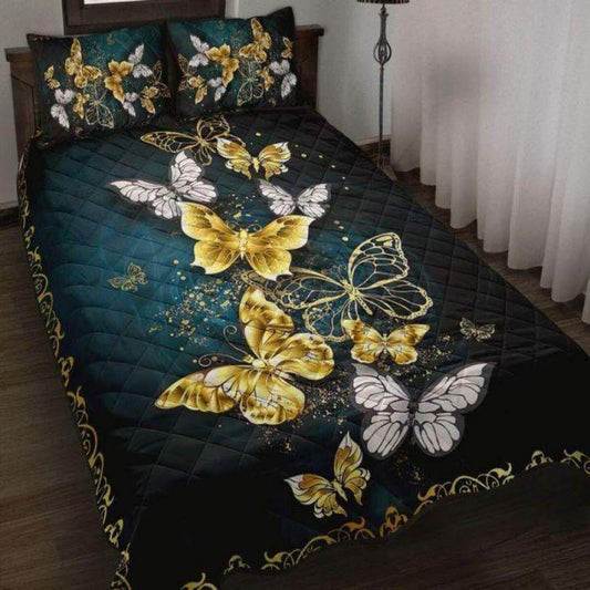 Butterfly quilt bedding set