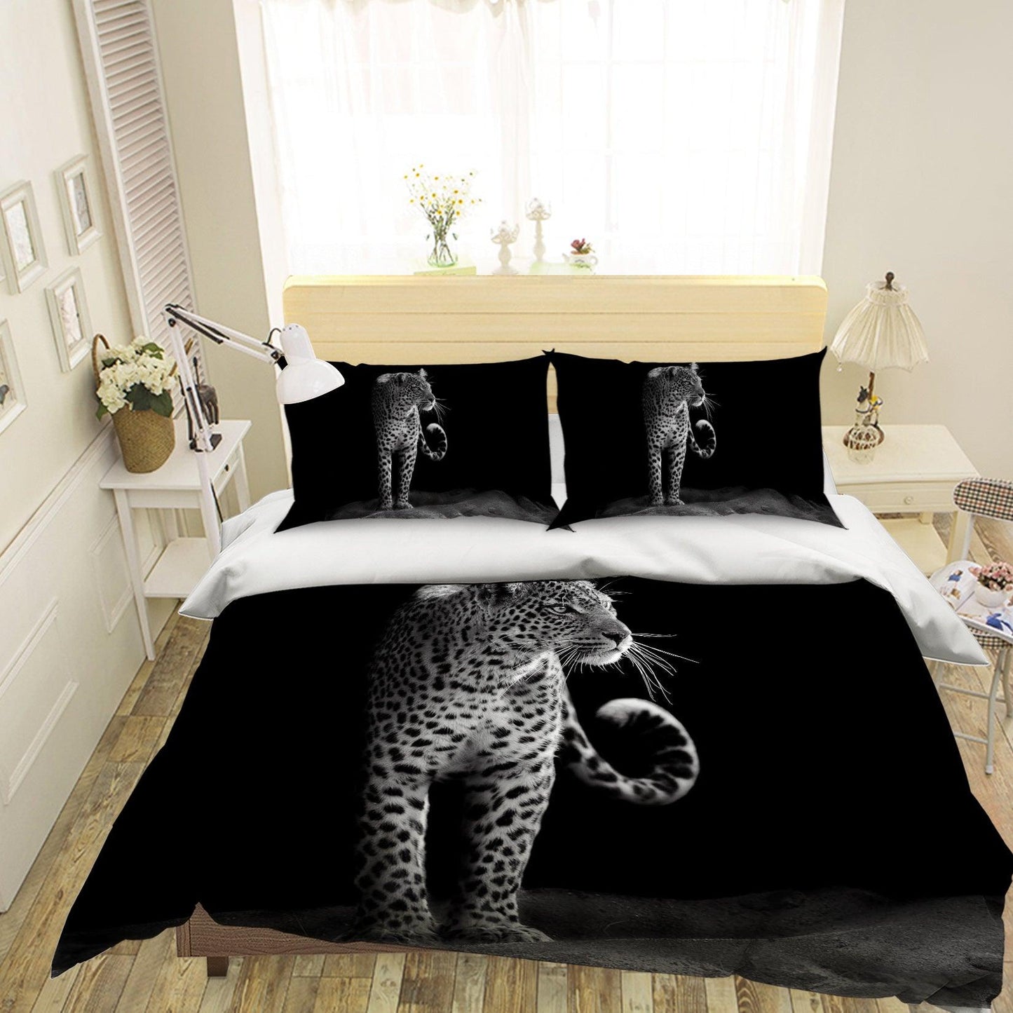 3D Black Leopard Quilt Cover Set Bedding Set Pillowcases 22