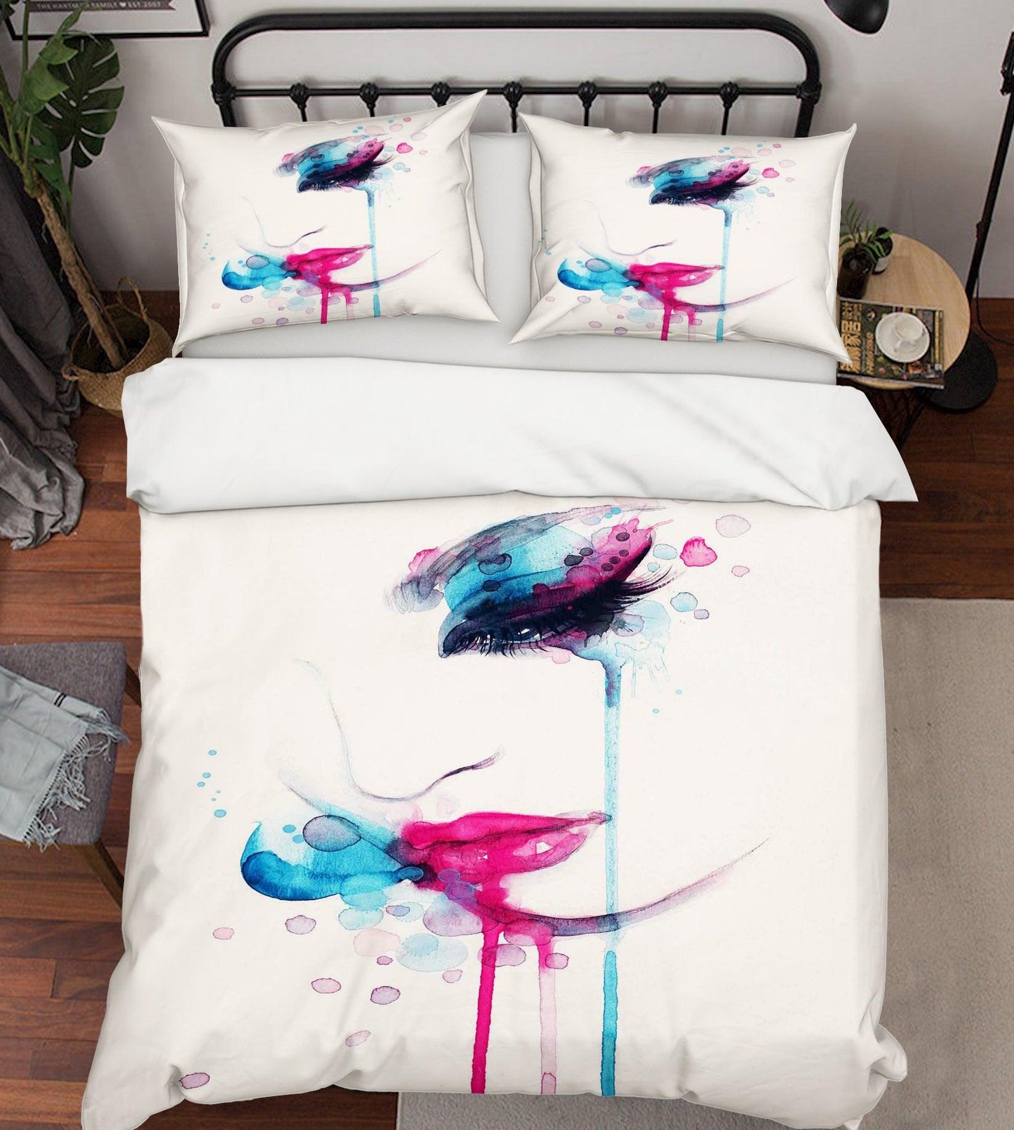 3D Beauty Woman Female Watercolor Quilt Cover Set Bedding Set Pillowcases 27