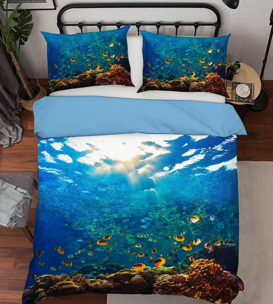 3D Blue Seabed Fish Coral Quilt Cover Set Bedding Set Pillowcases 18