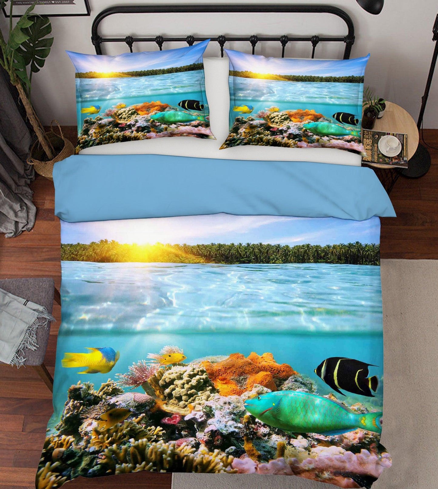 3D Blue Sea Coral Fish Forest Quilt Cover Set Bedding Set Pillowcases 06