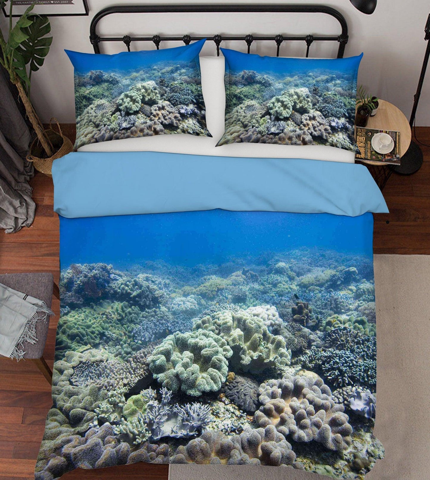 3D Blue Seabed Coral Quilt Cover Set Bedding Set Pillowcases 74