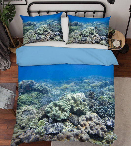 3D Blue Seabed Coral Quilt Cover Set Bedding Set Pillowcases 74