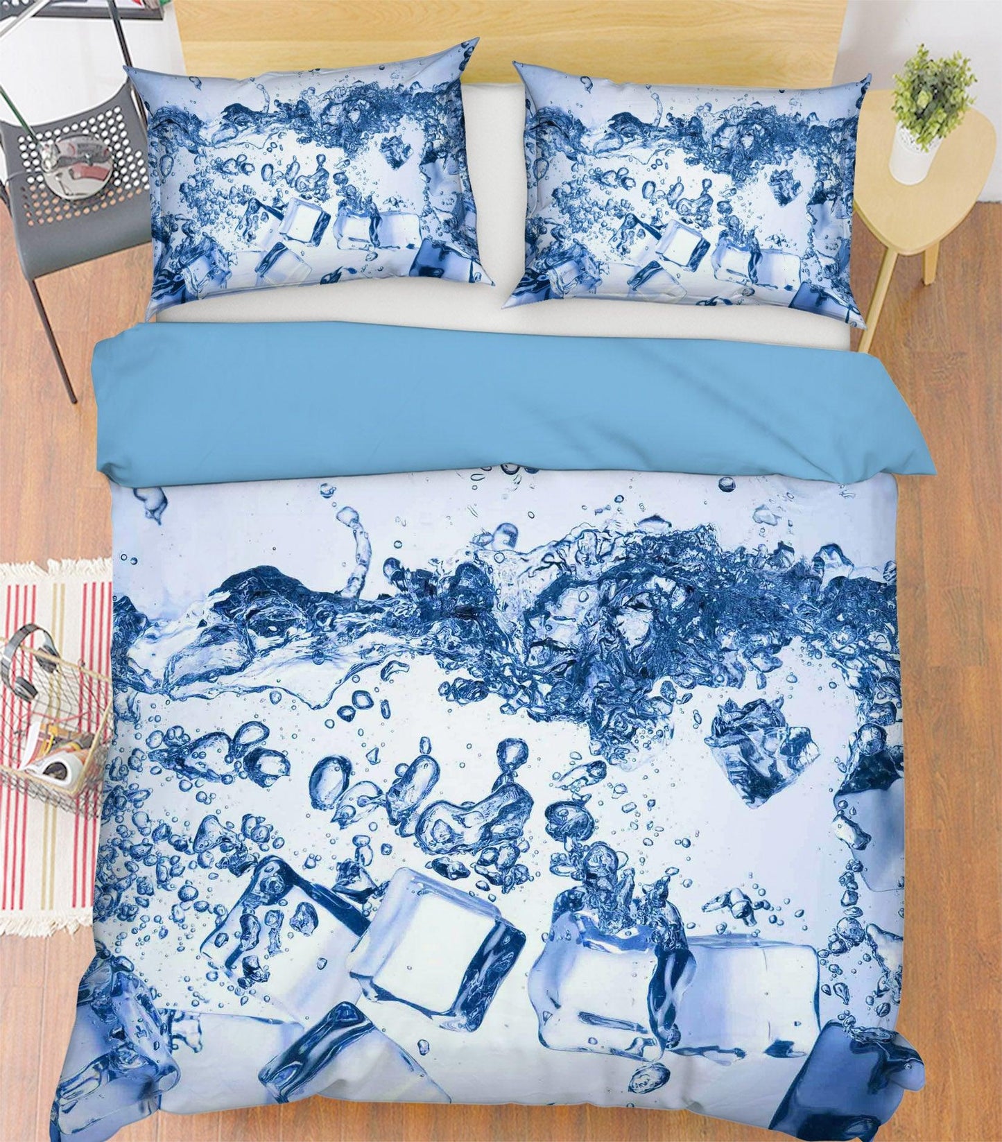3D Blue Ice Cube Water Quilt Cover Set Bedding Set Pillowcases 67