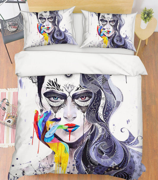 3D Beauty Graffiti Quilt Cover Set Bedding Set Pillowcases 106
