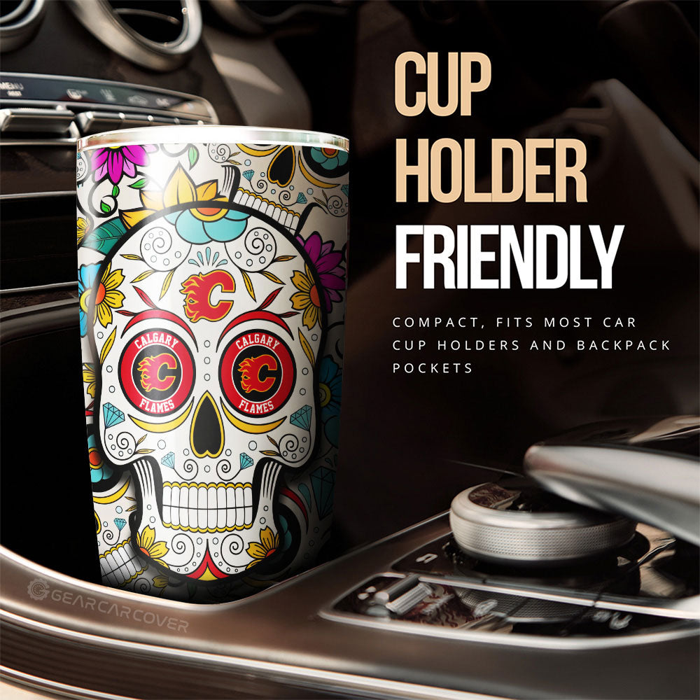 Calgary Flames Tumbler Cup Custom Sugar Skull Car Accessories