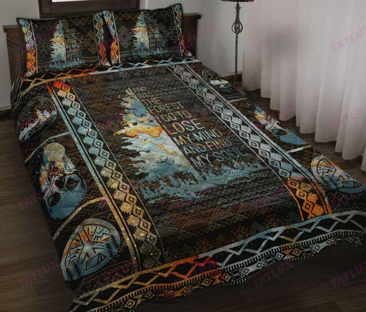 Camping Into The Forest I Go Quilt Bedding Set