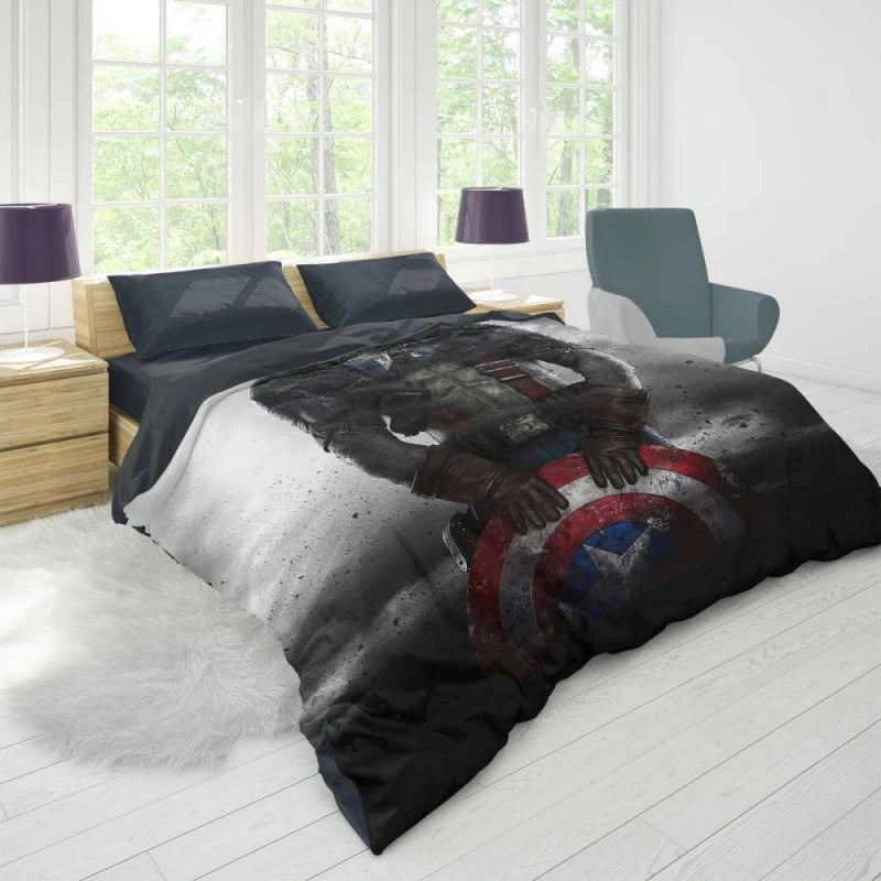 Captain America The First Avenger Film Steve Rogers Shield Duvet Cover