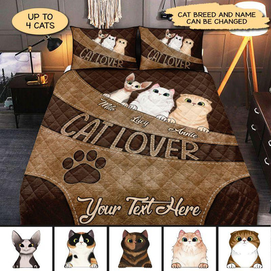 Cat For Cat Lover Personalized Quilt Bedding Set