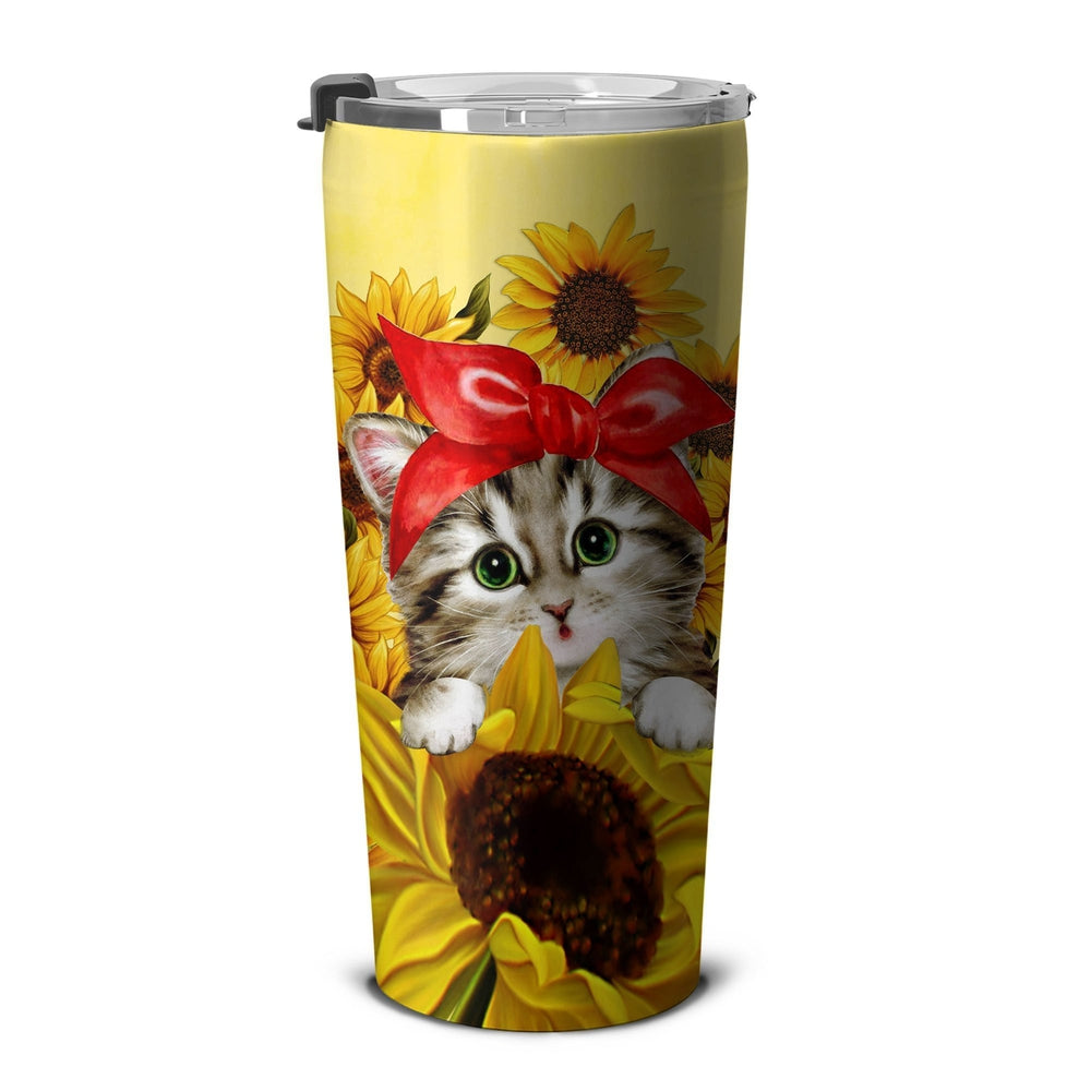 Cat Sunflower Custom Tumbler Stainless Steel