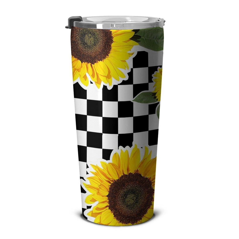 Checkerboard Sunflower Tumbler Stainless Steel Custom