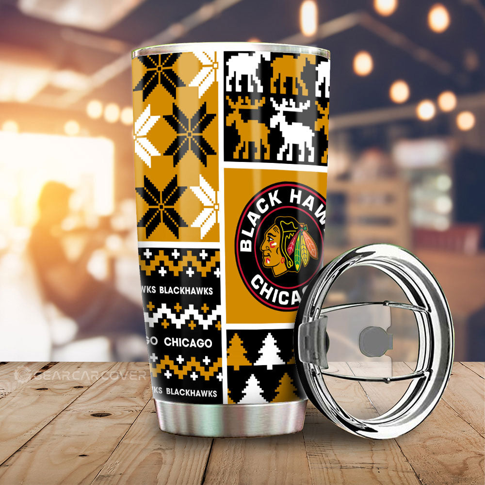 Chicago Blackhawks Tumbler Cup Custom Ugly Style Car Accessories
