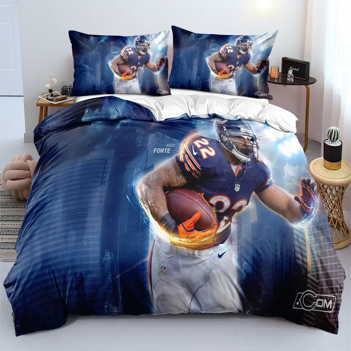 Chicago Football League Personalized 3-Piece Duvet Cover Bedding Set