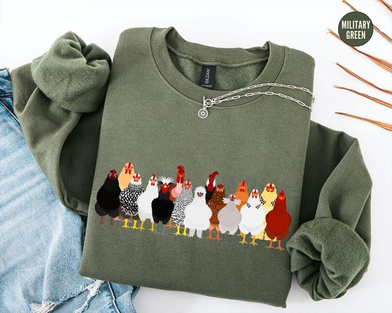 Chicken Sweatshirt, Mothers Day Chicken Sweatshirt, Women Chicken Sweatshirt, Love Chickens, Animal Sweatshirt, Funny Farmer Farm Crewneck