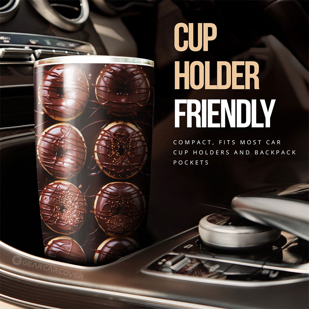 Chocolate Donuts Tumbler Cup Custom Girly Pattern Car Accessories