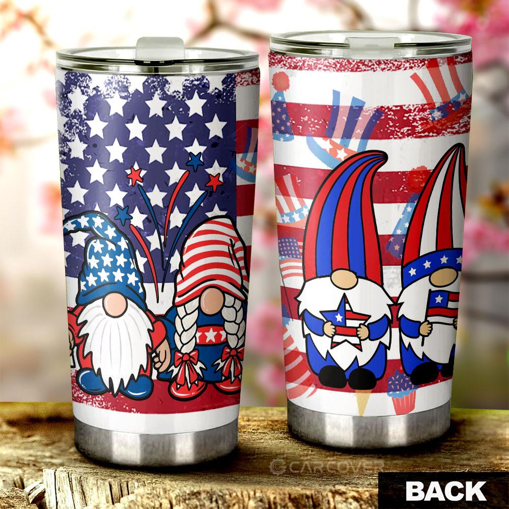 Christmas Gnome Tumbler Cup Custom US Flag Car Interior Accessories
